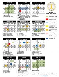 Calendar School Year 2020 2021 REVISED 11 13 2020
