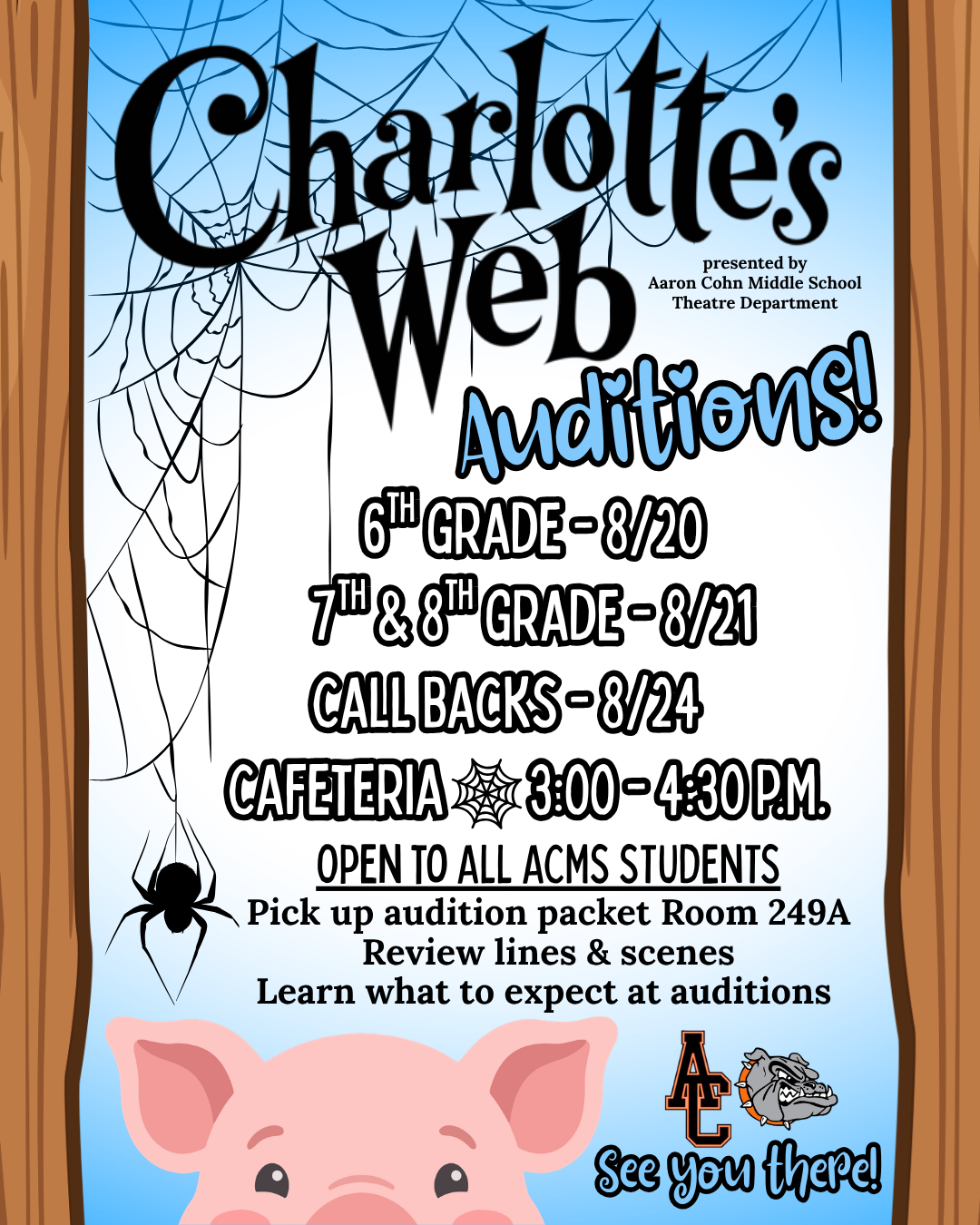 Drama Club Auditions – Charlotte’s Web