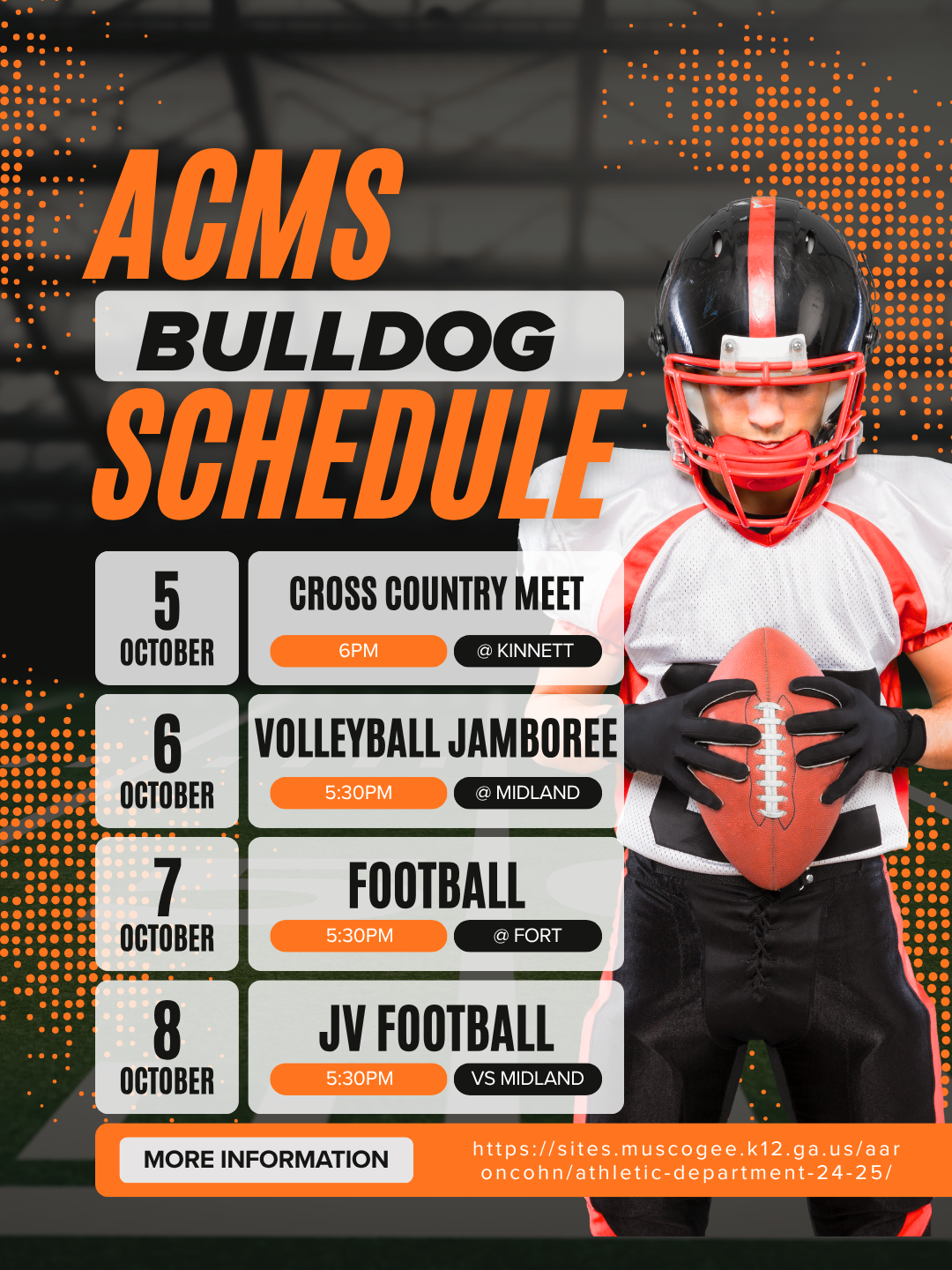 Bulldog Schedule October 5th – 8th