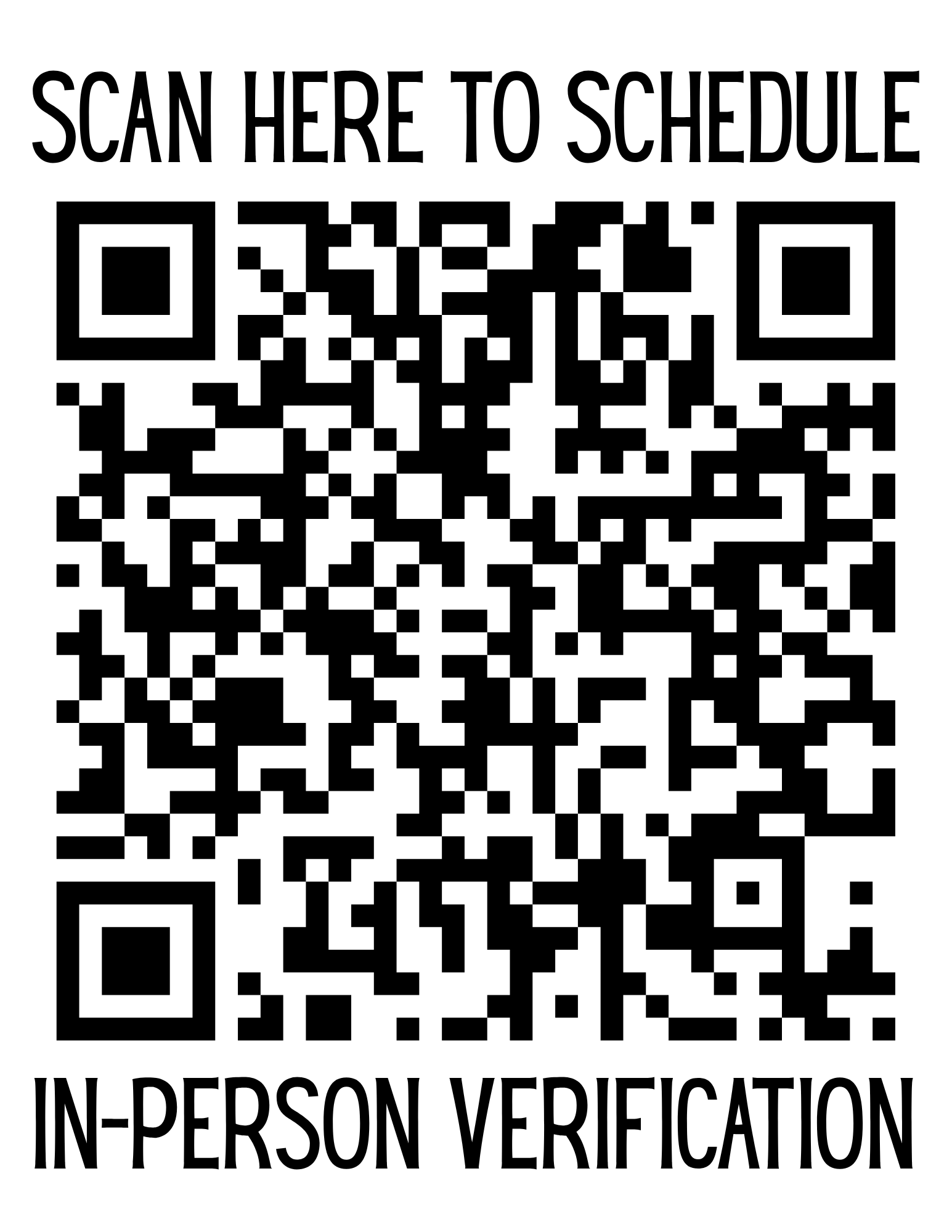 QR code to schedule an Arnold Magnet Academy verification appointment