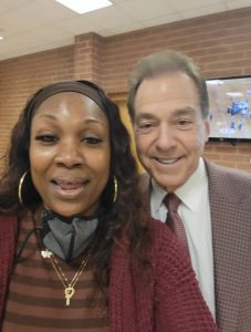 Mrs. Green and Nick Saban