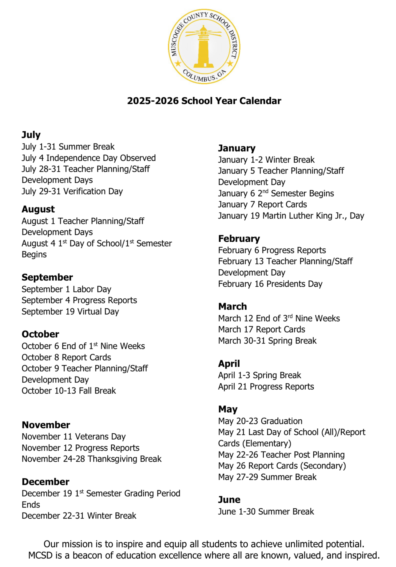 Important 25-26 Dates Title I literacy event flyer