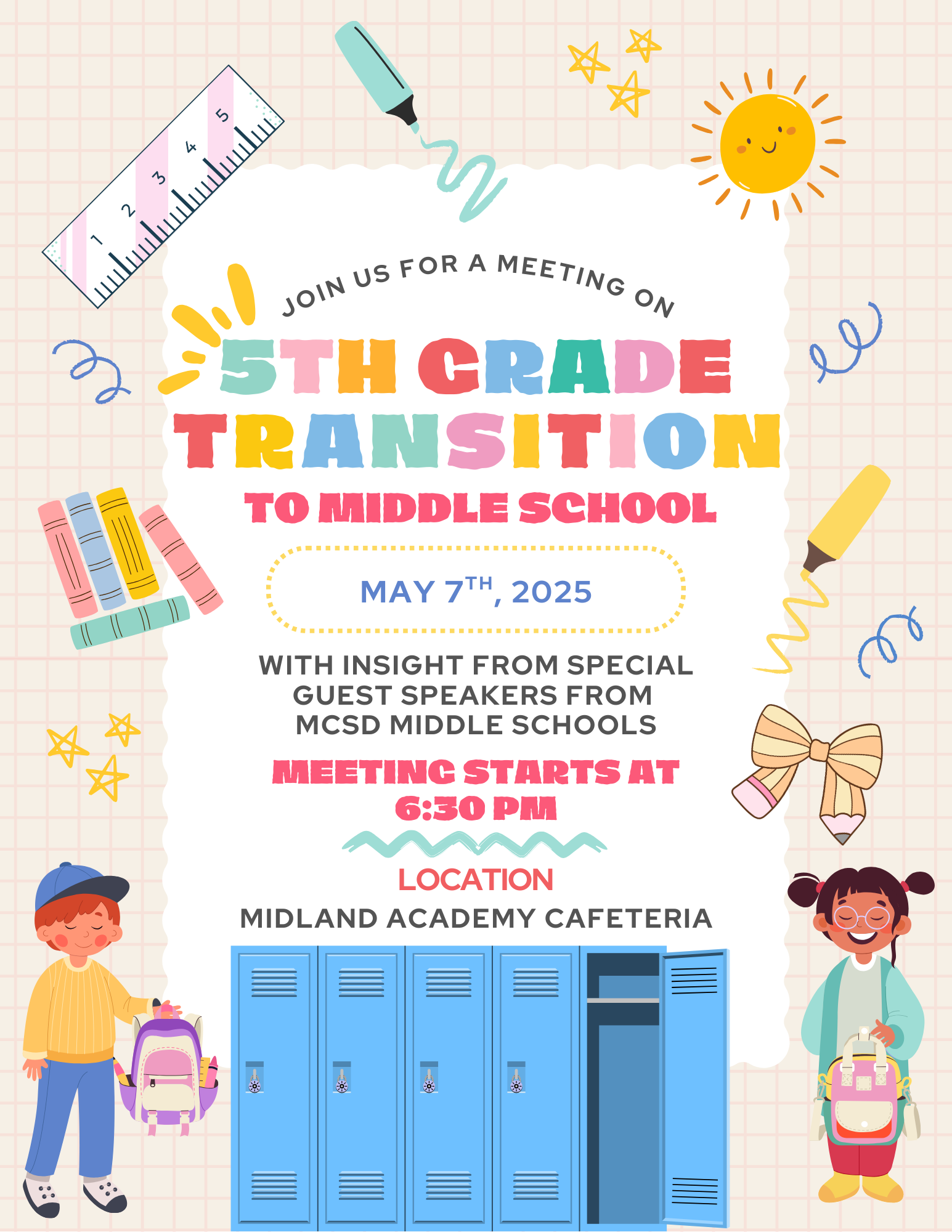 5TH GRADE TO MIDDLE SCHOOL TRANSITION MEETING