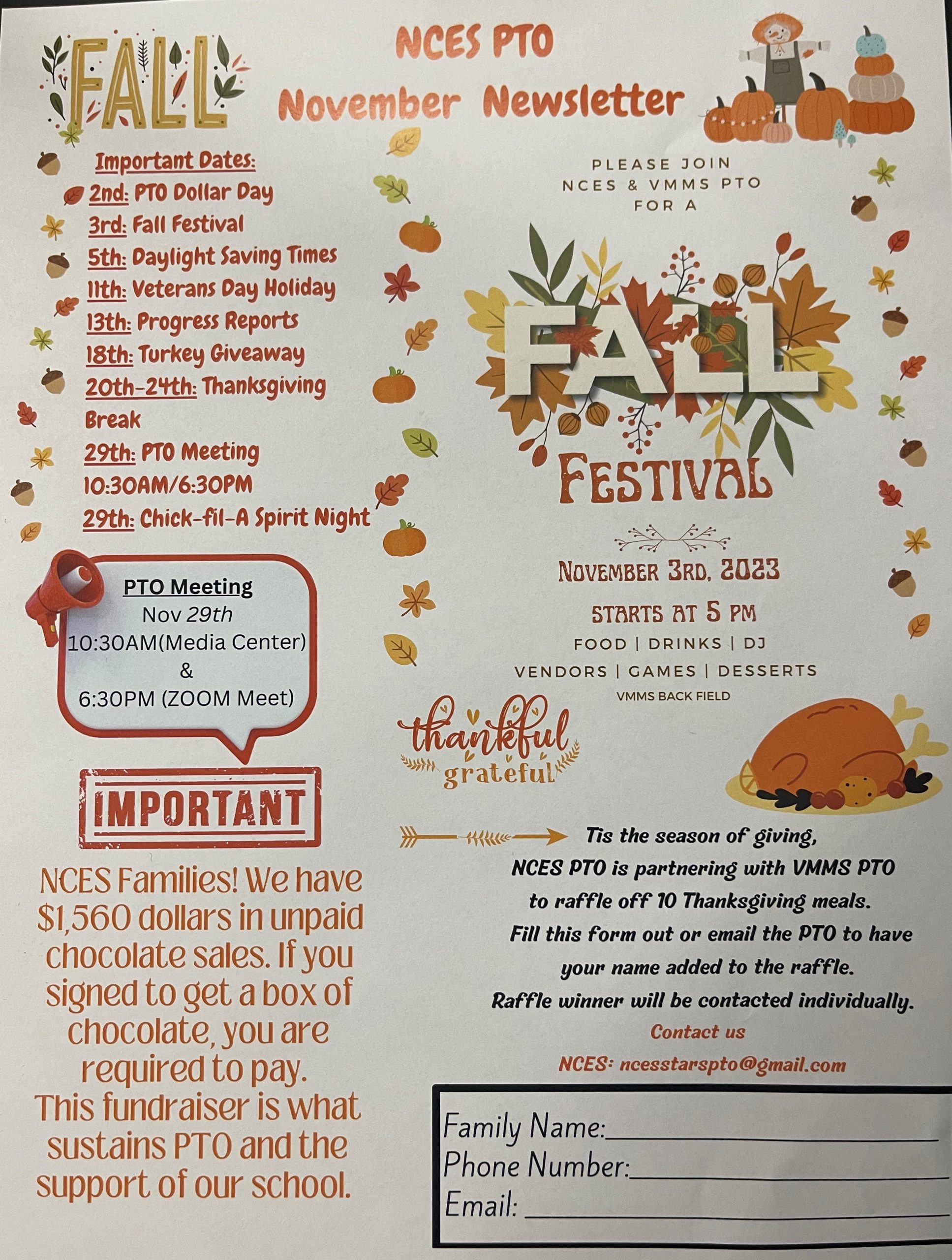NCES PTO November Newsletter