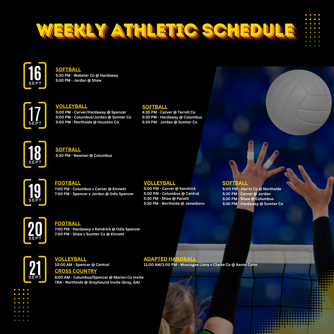 Weekly MCSD Athletic Schedule