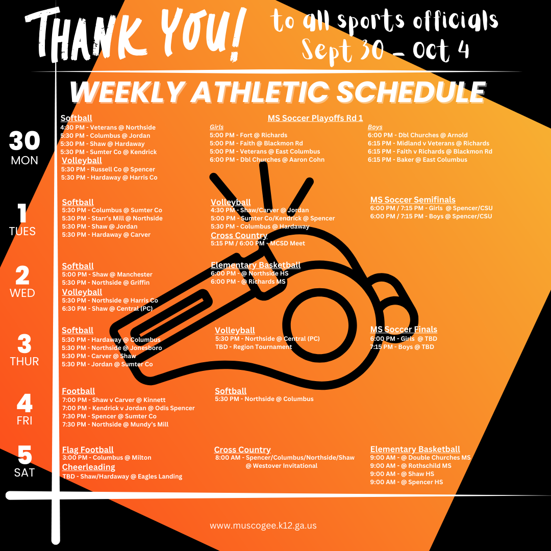 MCSD Weekly Schedule 9/30